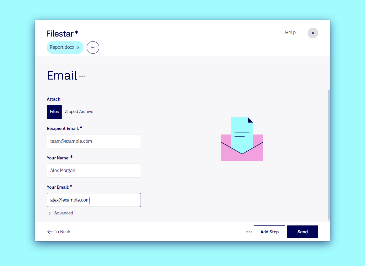 Email a document from Filestar