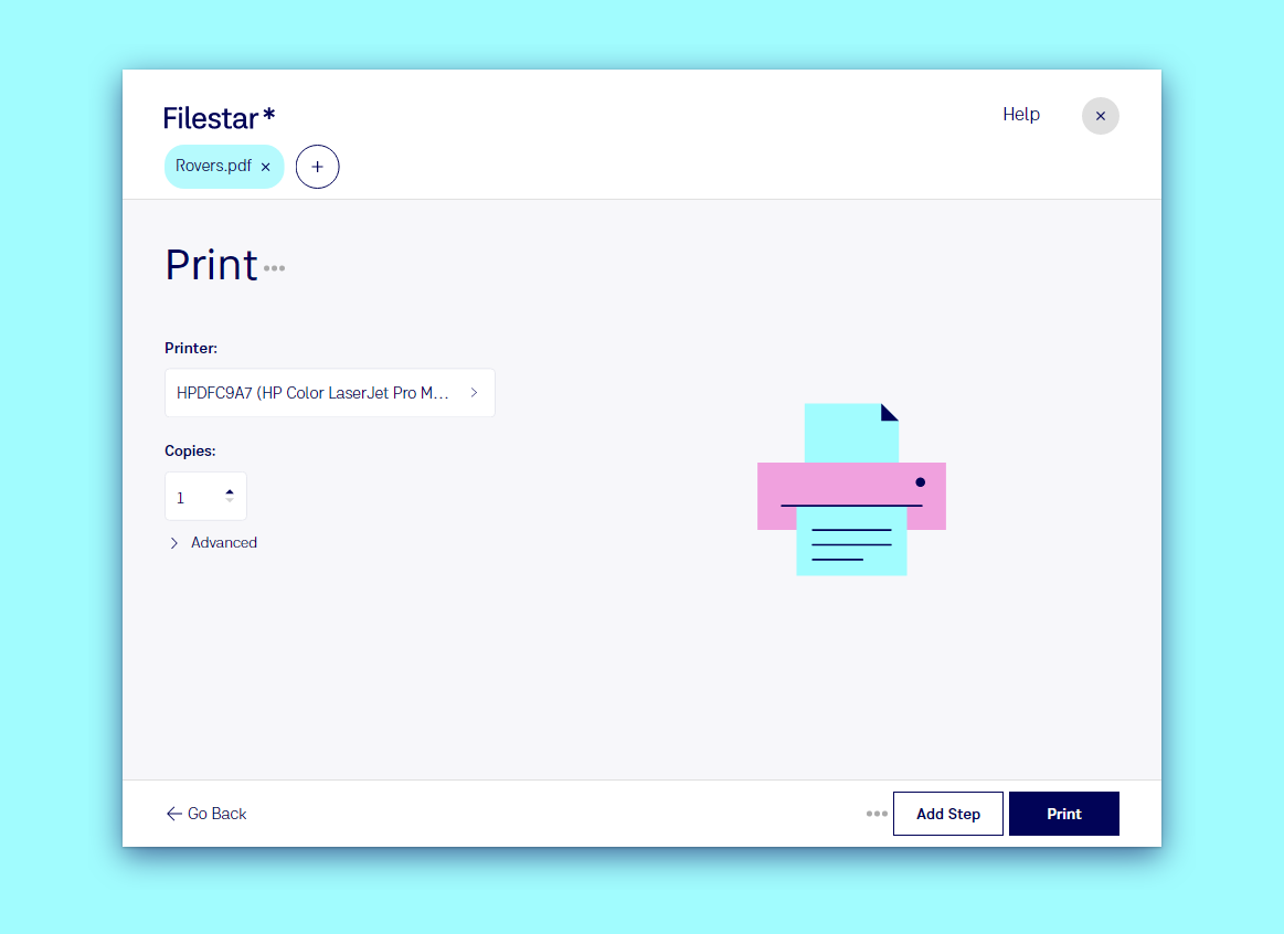 Print a PDF from Filestar